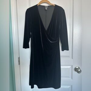 Travelers by Chico Black Velvet Long Sleeve Dress petite 1